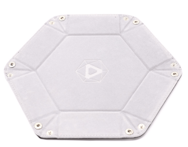 Dice Tray (10x12in) Hex Leather Black / Velvet Gray