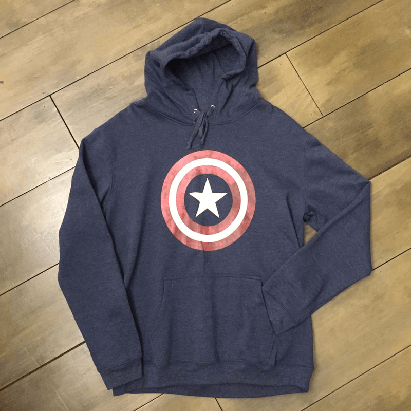 Marvel Hoodie Sweatshirt : Captain America Shield - XL