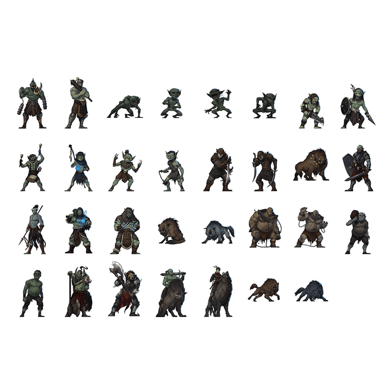 Mini Flat Plastic (31ct) Horde Orcs & Goblins