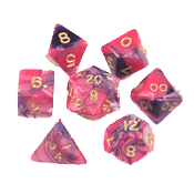 Dice 7-set Giant Toxic (35mm) Blue Pink