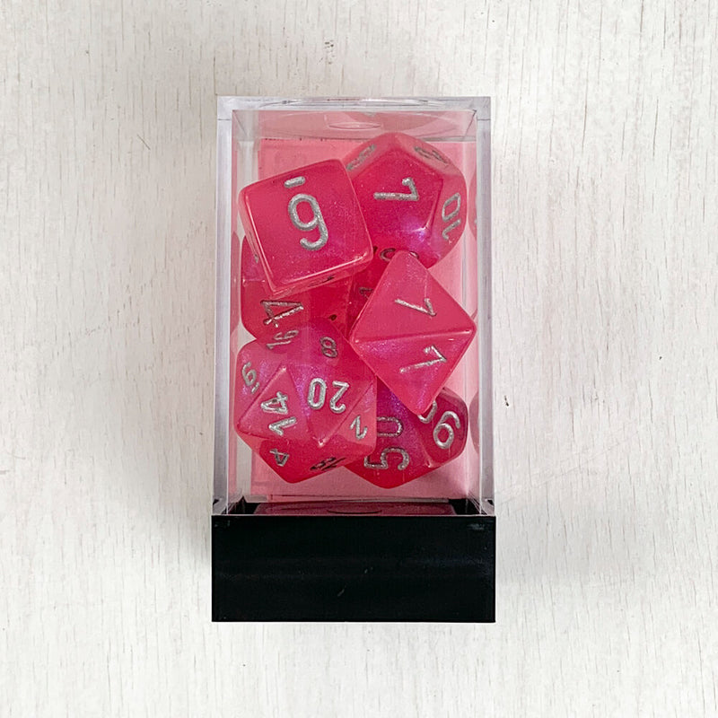 Dice 7-set Borealis (16mm) 27404 Pink / Silver