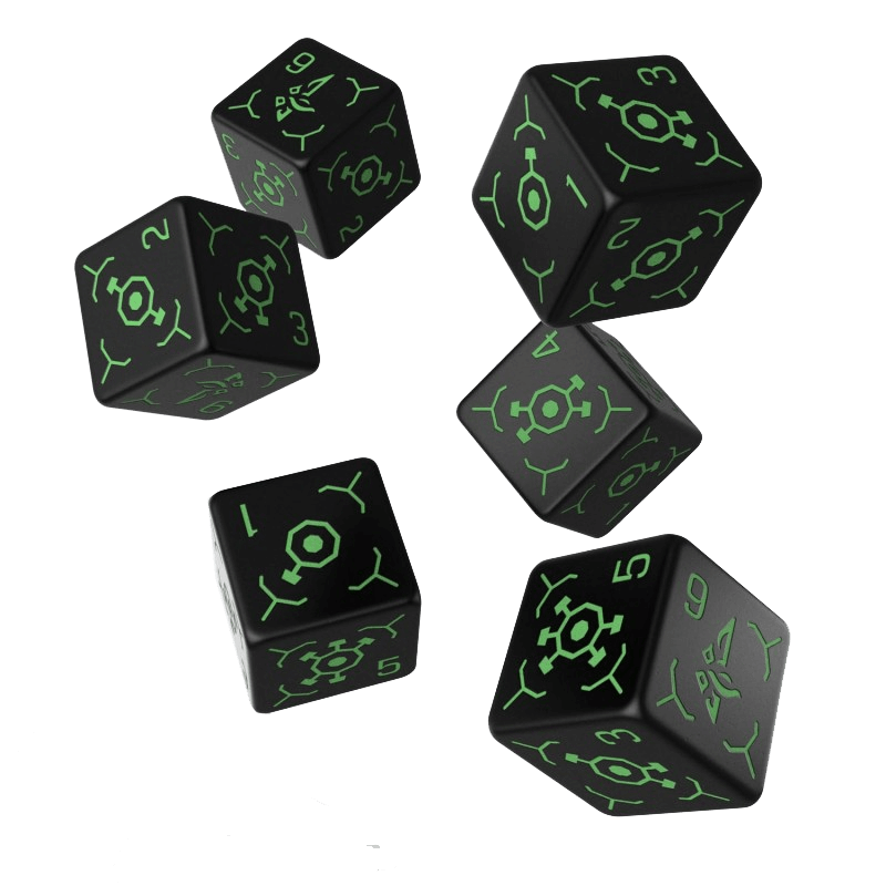 Dice Set 6d6 Ingress (16mm) Enlightened