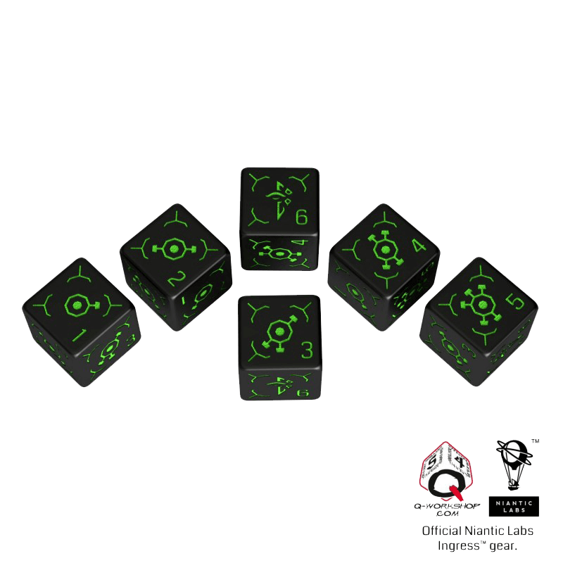 Dice Set 6d6 Ingress (16mm) Enlightened