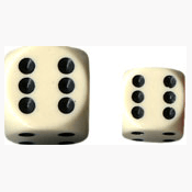 Dice Set 12d6 Opaque (16mm) 25600 Ivory / Black