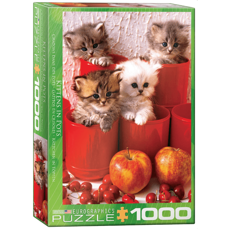 Puzzle (1000pc) Animal Life Photography : Kittens in Pots