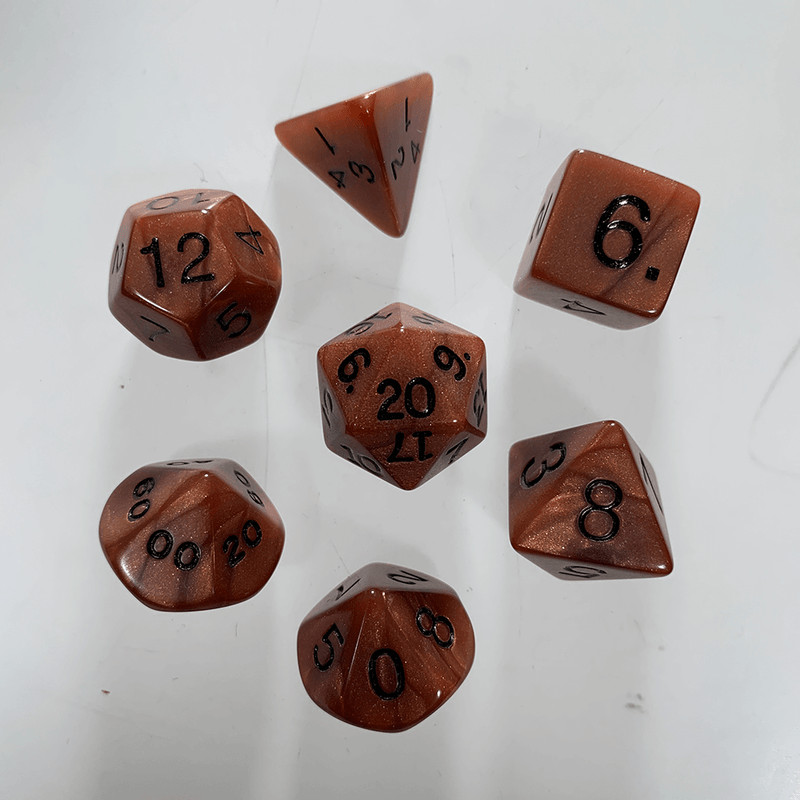 Dice 7-Set Olympic (16mm) Bronze / Black