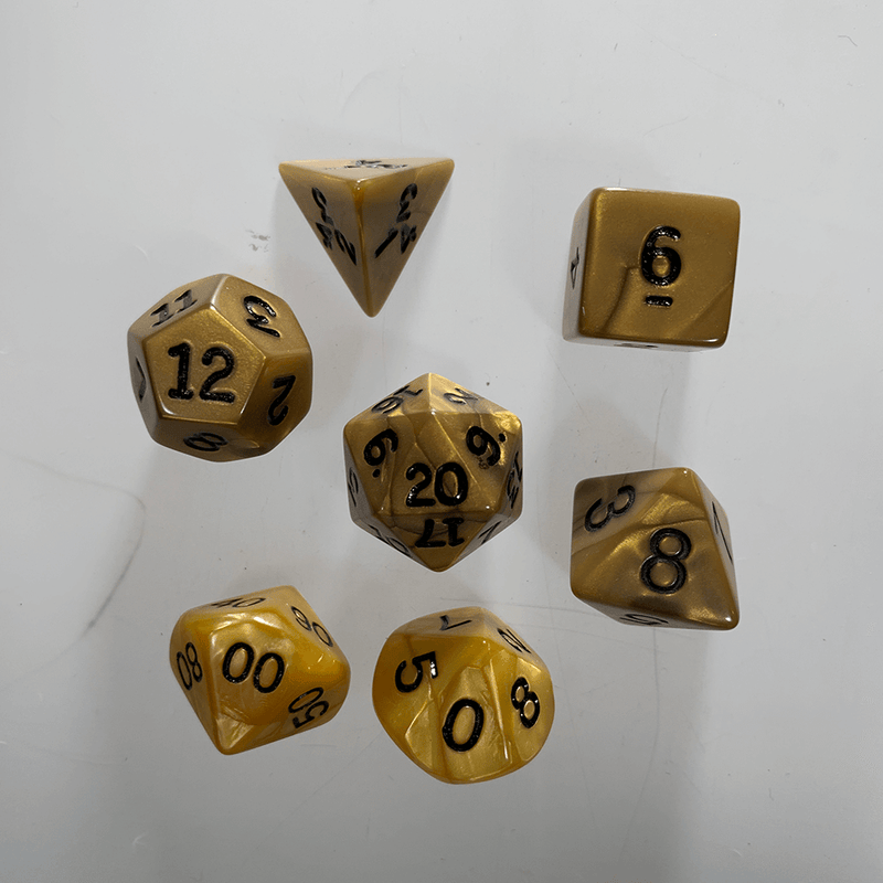 Dice 7-Set Olympic (16mm) Gold / Black