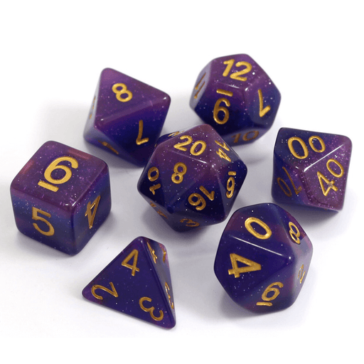 Dice 7-Set Gradient (16mm) Lavender Galaxy