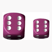 Dice Set 12d6 Opaque (16mm) 25607 Purple / White