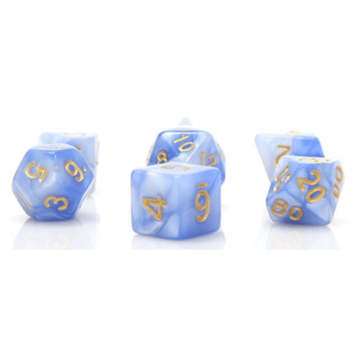 Dice 7-set Marble (16mm) Blue White