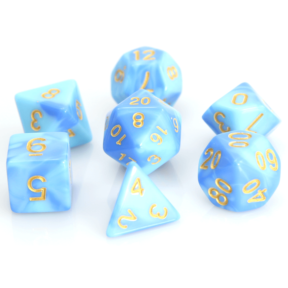 Dice 7-set Marble (16mm) Clouds