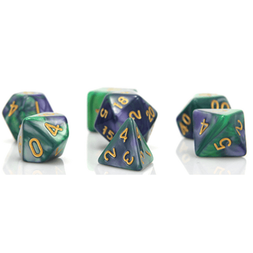 Dice 7-set Marble (16mm) Green Blue