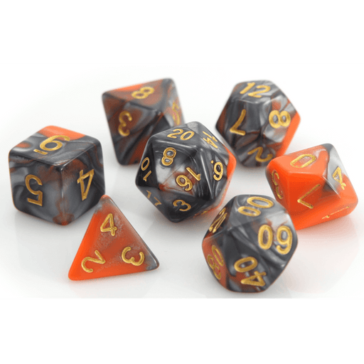 Dice 7-set Marble (16mm) Orange Grey