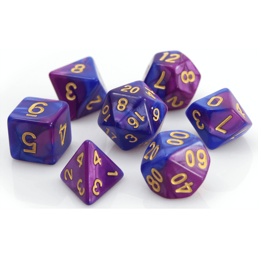 Dice 7-set Marble (16mm) Purple Blue