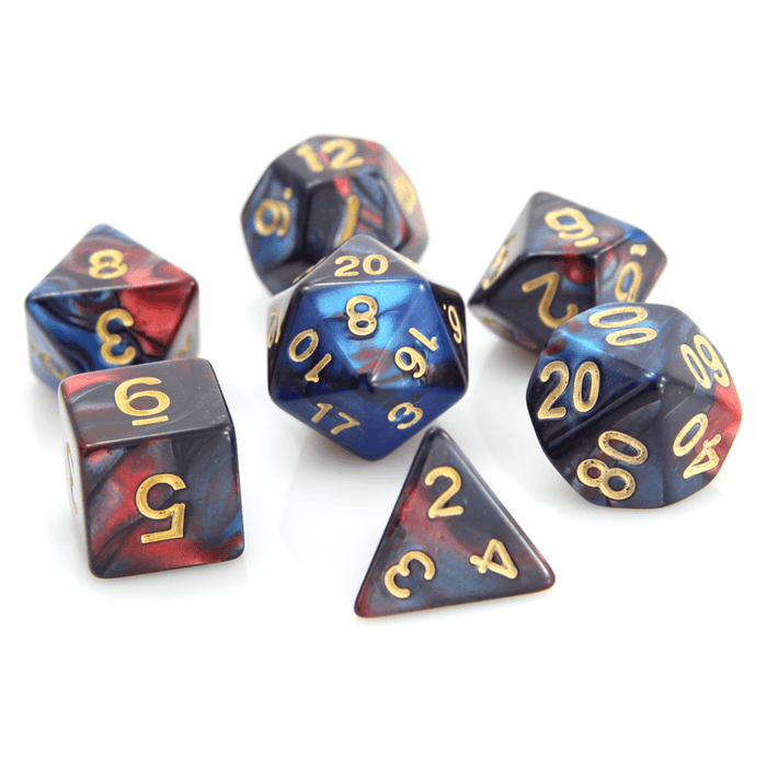 Dice 7-set Marble (16mm) Red Blue