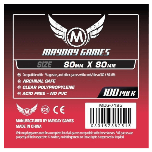 Sleeves MayDay Square (80x80mm 100ct) Clear