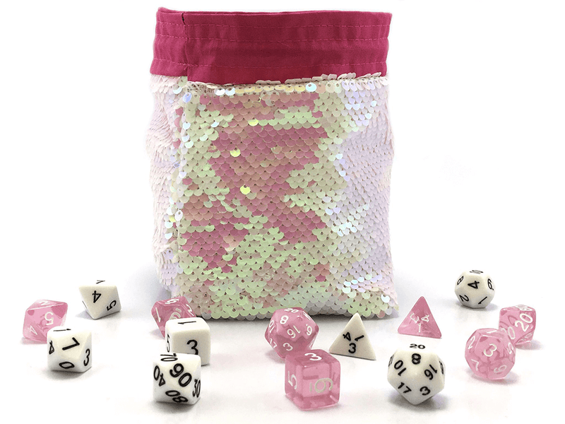 Dice Bag Sequined (4x4x6in) Mermaid Opalescent