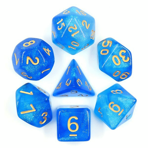 Dice 7-Set Glimmer (16mm) Mermaid's Crown