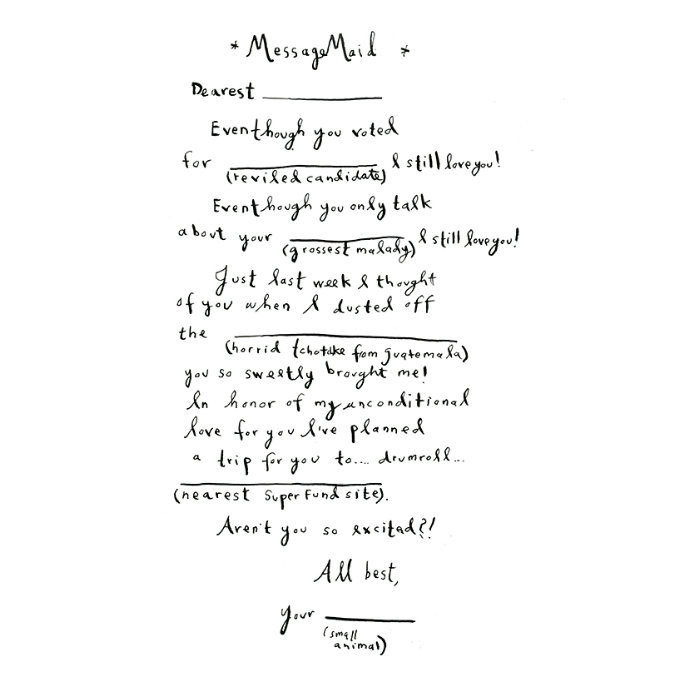 Greeting Card (5x7in) Message Maid