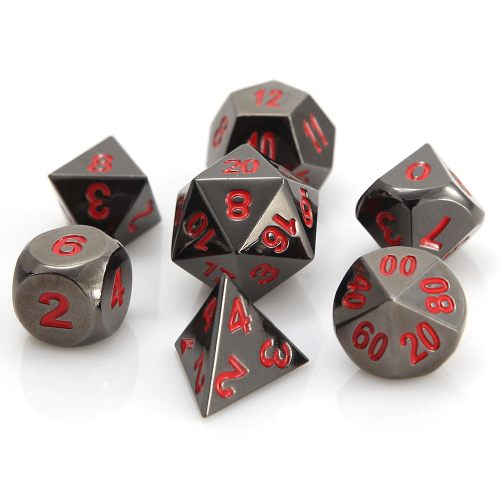 Dice 7-set Metal Classic (16mm) Sinister Red