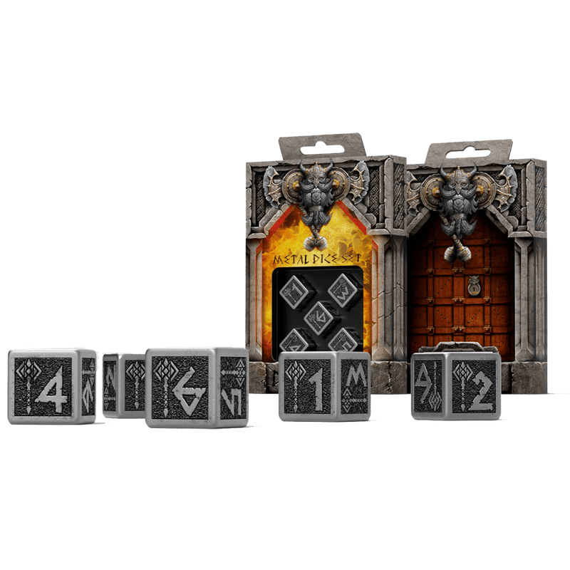 Dice Set 5d6 Metal (16mm) Dwarven