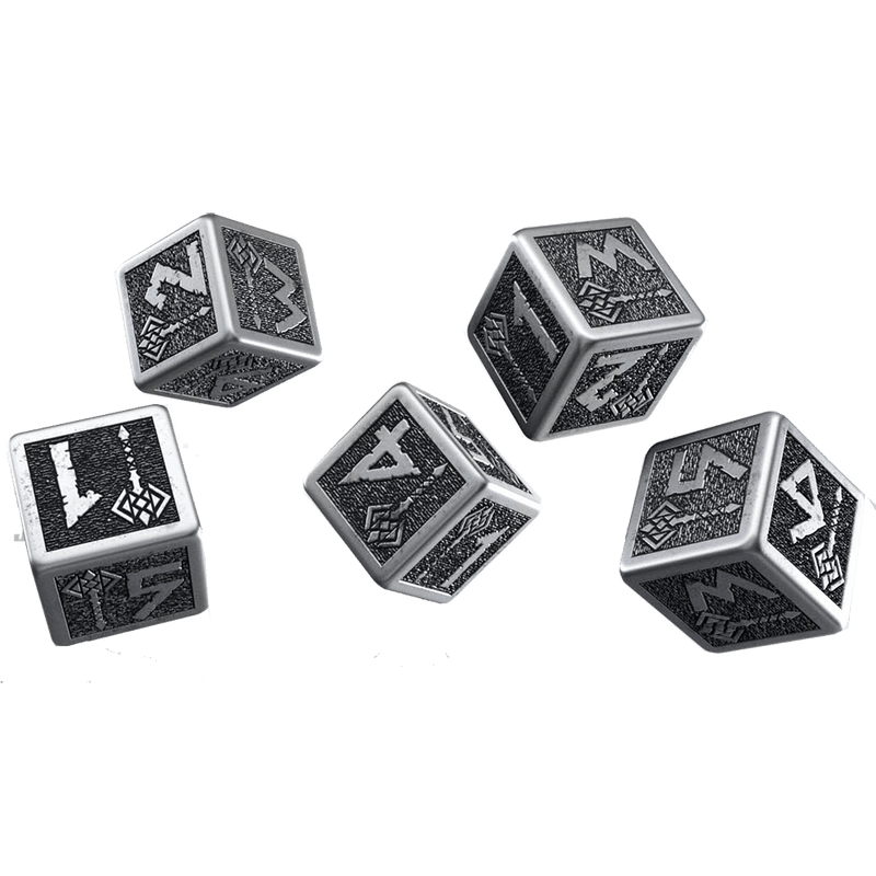 Dice Set 5d6 Metal (16mm) Dwarven