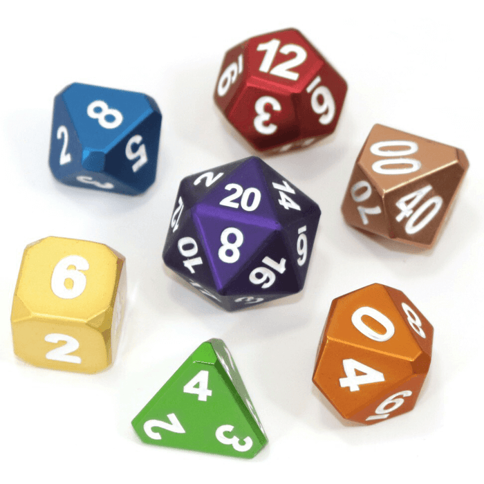 Dice 7-set Metal Forge (16mm) Frosted Rainbow