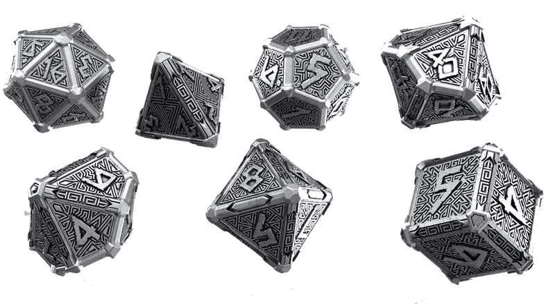 Dice 7-set Metal (16mm) Mythical
