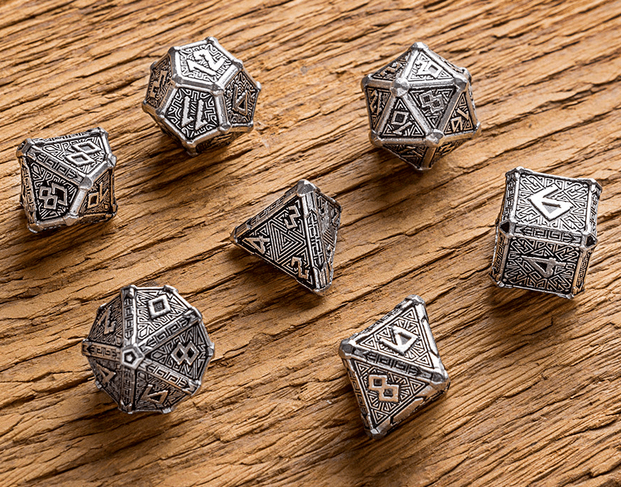 Dice 7-set Metal (16mm) Mythical