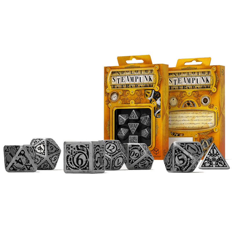 Dice 7-set Metal (16mm) Steampunk
