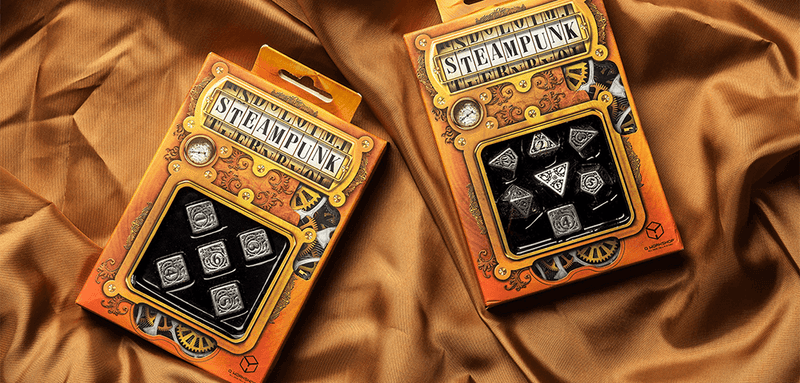 Dice 7-set Metal (16mm) Steampunk