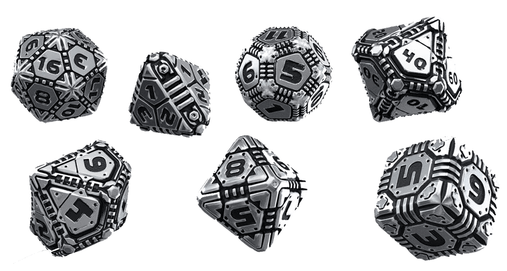 Dice 7-set Metal (16mm) Tech