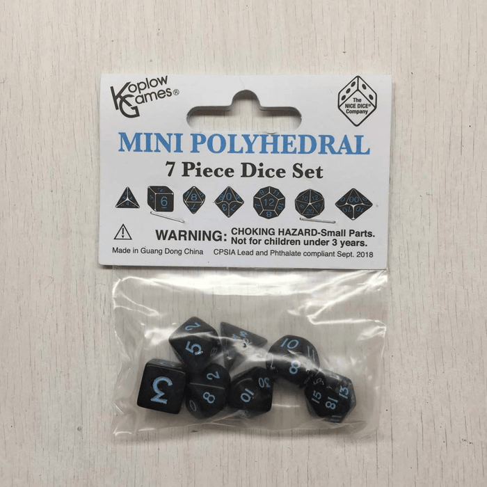 Dice 7-set Mini Opaque (10mm) Black / Blue