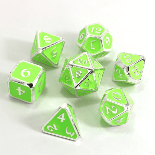 Dice 7-set Metal Mythica (16mm) AfterDark Neon Rave