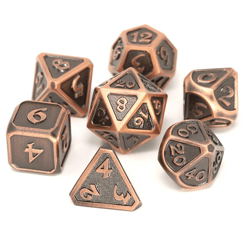 Dice 7-set Metal Mythica (16mm) Battleworn Copper