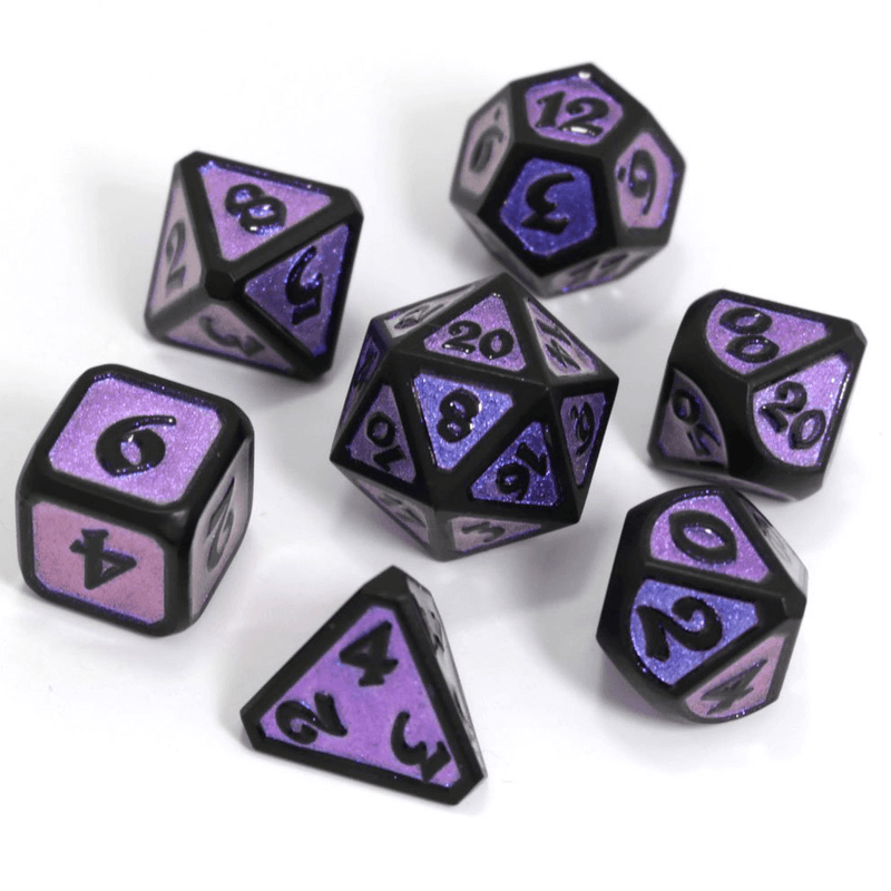 Dice 7-set Metal Mythica (16mm) Dreamscape Nightshade
