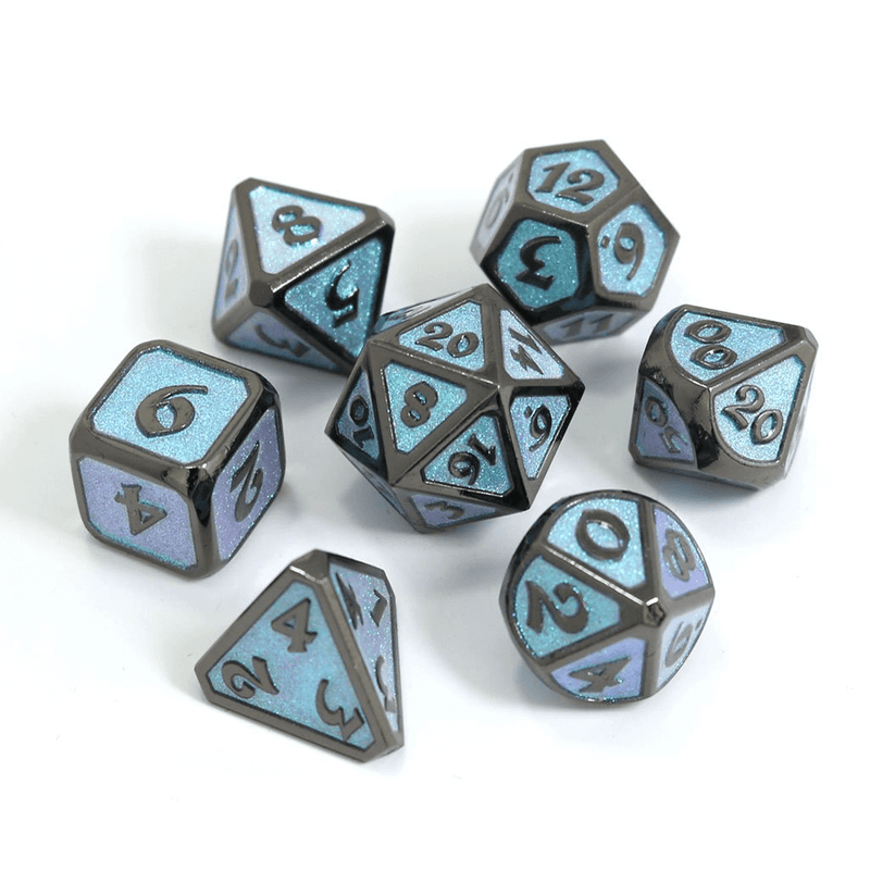 Dice 7-set Metal Mythica (16mm) Dreamscape Winter's Embrace