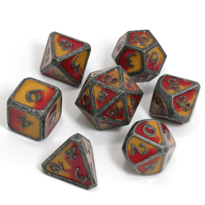 Dice 7-set Metal Mythica (16mm) Spellbinder Brimstone