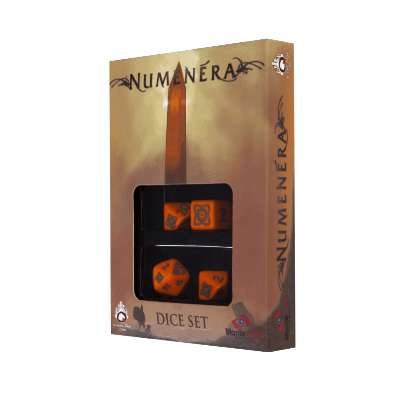 Dice 4-Set Numenera (16mm) Orange / Black