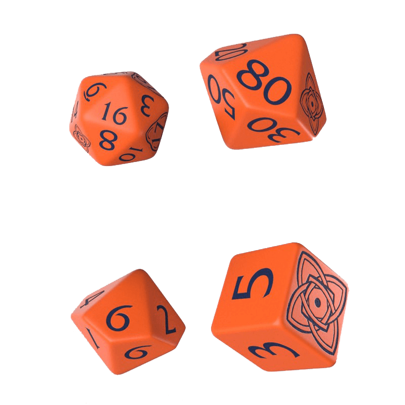 Dice 4-Set Numenera (16mm) Orange / Black