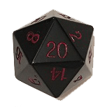 Polyhedral Dice d20 Stone (35mm) Obsidian
