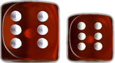 Dice Set 12d6 Translucent (16mm) 23603 Orange / White