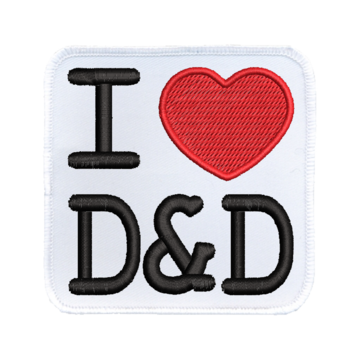 Patch (Iron On) I Heart D&D