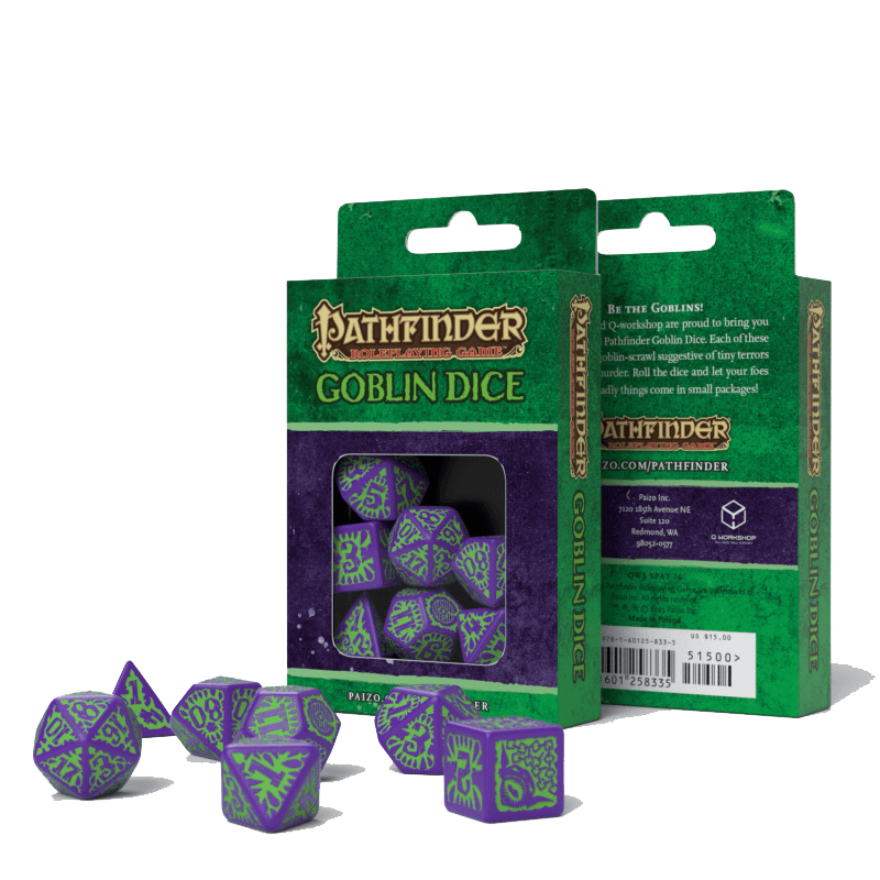 Dice 7-set Pathfinder (16mm) Goblin Purple / Green