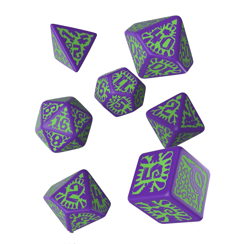 Dice 7-set Pathfinder (16mm) Goblin Purple / Green