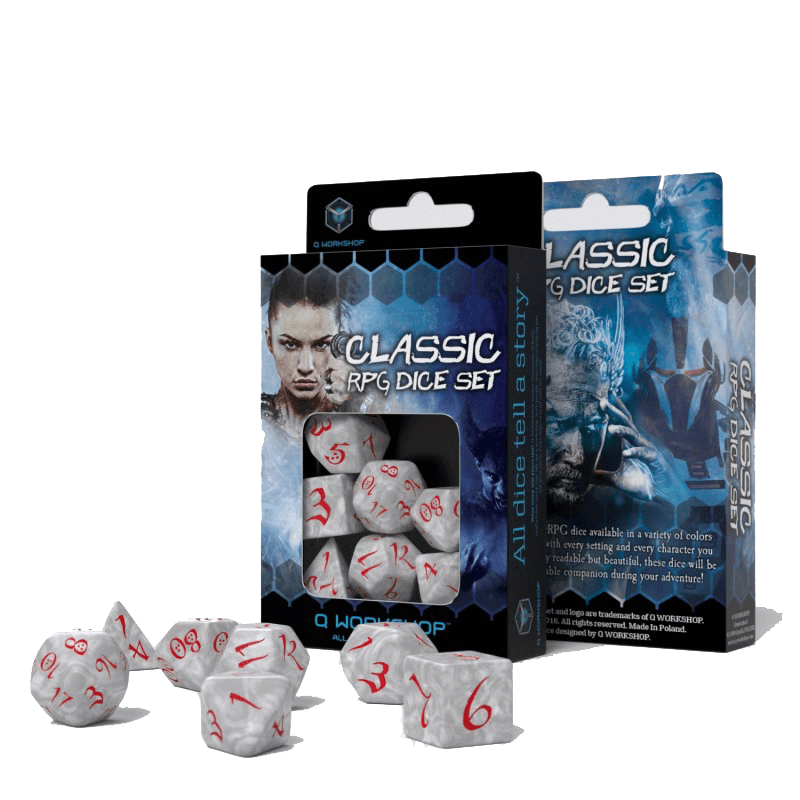 Dice 7-set Classic (16mm) Pearl / Red