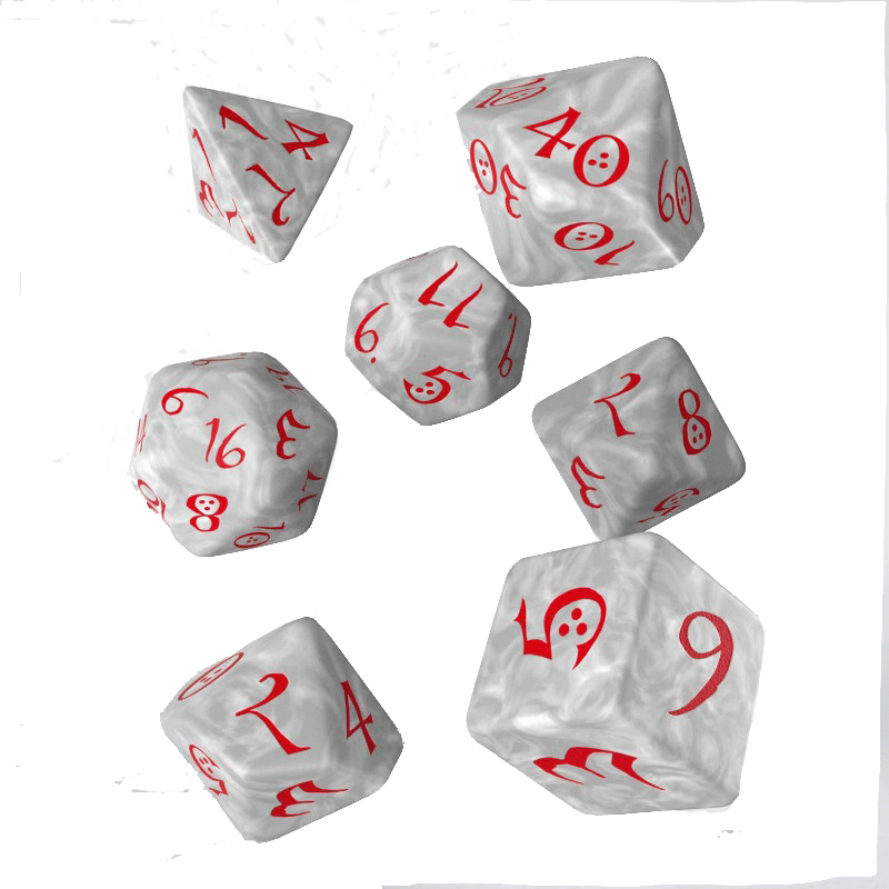 Dice 7-set Classic (16mm) Pearl / Red