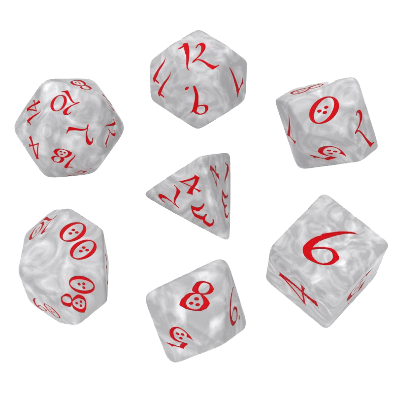 Dice 7-set Classic (16mm) Pearl / Red
