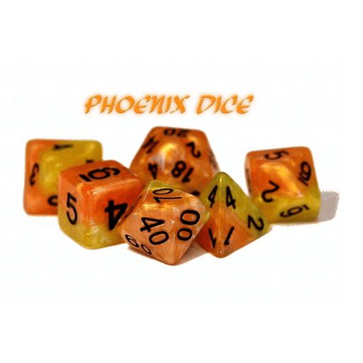 Dice 7-set Phoenix (16mm) Orange / Yellow