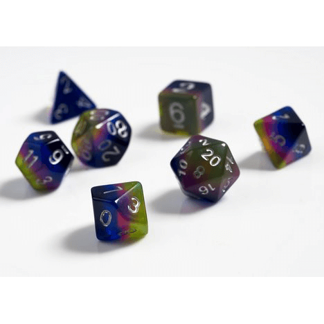 Dice 7-set Opaque (16mm) Pink Green Blue